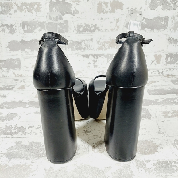 NEW Steve Madden Kassiani Black Slip On Ankle Strap Platform Sandals W497 - Picture 6 of 14